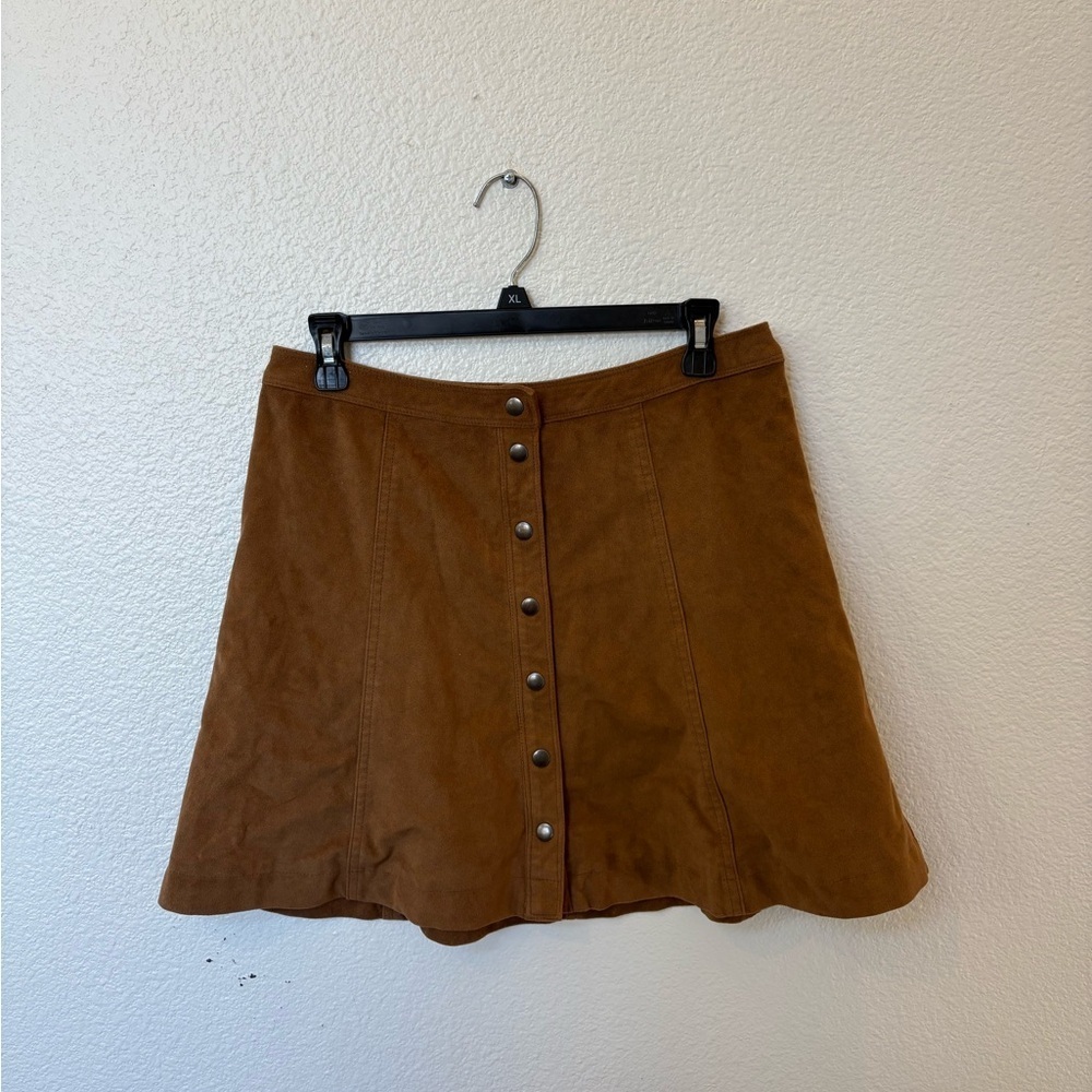 NWOT Abercrombie & Fitch Tan A-Line Skirt with Button Detail